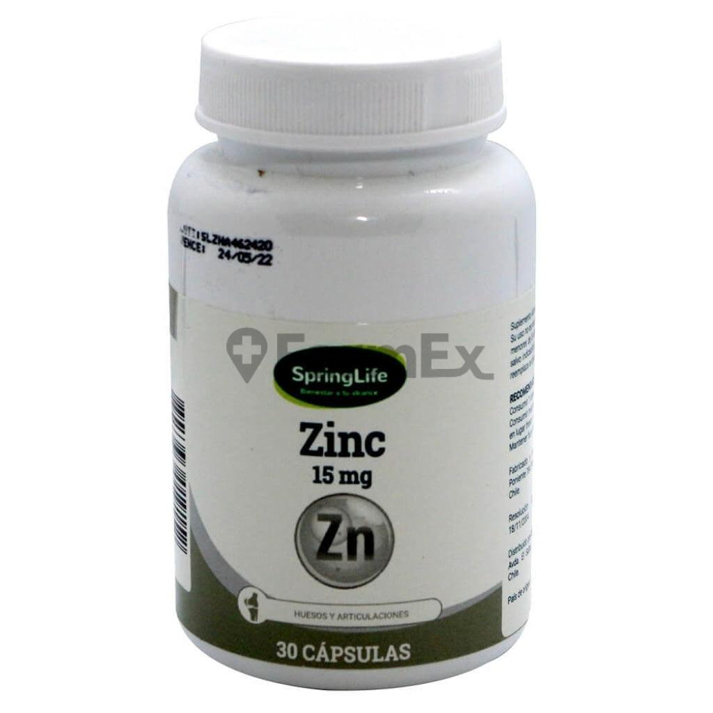 Zinc 15 mg x 30 capsulas SPRINGLIFE